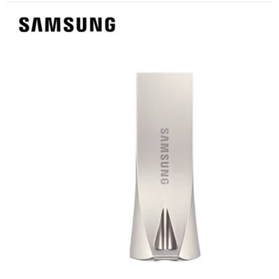三星（SAMSUNG）BAR  U盘/存储卡 64GB USB3.1 防水高速读写U盘金属外壳 BAR升级版+ 读速400MB/s 移动优盘（Gen 1）香槟银