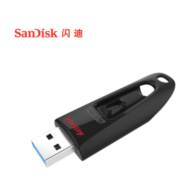 闪迪(SanDisk)64GB USB3.0 U盘 CZ48至尊高速 黑色 读速130MB/s 经典USB3.0 U盘 安全可靠 