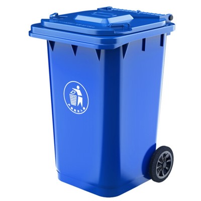 清洁工具 科力邦（Kelibang) 户外垃圾桶KB1067 大号加厚240L商用塑料环卫垃圾桶带盖轮 蓝色 