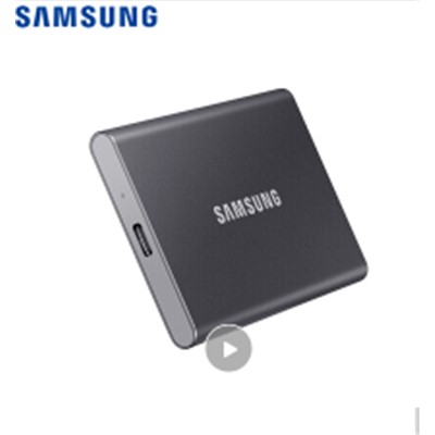 三星（SAMSUNG） T7  移动硬盘（PSSD）( 固态 1TB Type-c USB 3.2 ） 灰色 NVMe传输速度1050MB/s 超薄时尚